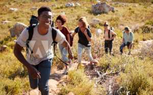 happy hiking mood